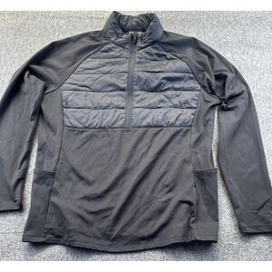 32 Degrees Jacket Mens Medium Black 1/4 Zip Lightweight Pockets Stretch Athletic